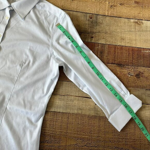 Brooks Brothers Women's Fitted Non-Iron Stretch Shirt Size 12  White Blue Stripe - Picture 7 of 9